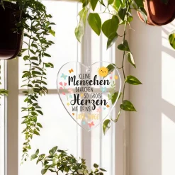 Personalisiertes Deko Herz aus Acryl als Geschenk für Kindergarten Erzieher & Lehrer