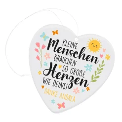 Personalisiertes Deko Herz aus Acryl als Geschenk für Kindergarten Erzieher & Lehrer