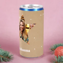 Personalisierte Secco-Dose mit Foto im Stern & Wunschtext | Frohes Fest Geschenk zu Weihnachten
