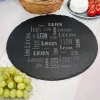 Personalisierte Servierplatte aus Schiefer mit Name gelasert | Rund 35,5cm