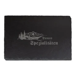 Personalisierte Servierplatte für Feinschmecker mit Name und Naturmotiv | Rechteckig
