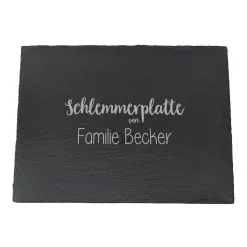 Personalisierte Servierplatte aus Schiefer mit Name | Schlemmerplatte Rechteckig