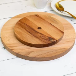 Personalisierte Servierplatte drehbar aus Holz mit Gravur | 30 cm | Schlemmerplatte