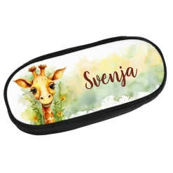 Personalisiertes Federmäppchen mit Name und Giraffen Motiv | Stiftebox & Etui für Kinder