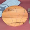 Personalisiertes Frühstücksbrettchen & Servierbrett mit Basketball-Motiv und Name aus Buchenholz