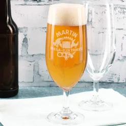 Personalisiertes Geschenkset für Handwerker | Präsentkorb mit Handtuch, Bierglas, Landbier, Nudeln & Pesto