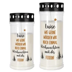 Personalisiertes Grablicht mit Name | Noch einmal Weihnachten feiern | 2 Größen