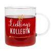 Personalisiertes großes Teeglas für Lieblingsmenschen | Geschenk für Weihnachten & Teeliebhaberinnen