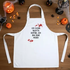 Personalisiertes Halloween-Kostüm | Schürze mit Blutspritzern und Wunschtext | 2 Farben