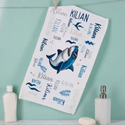 Personalisiertes Handtuch mit coolem Meerestier-Motiv und Namen