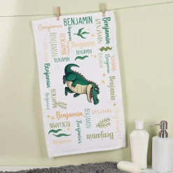 Personalisiertes Handtuch mit coolem Meerestier-Motiv und Namen