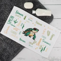 Personalisiertes Handtuch mit coolem Meerestier-Motiv und Namen