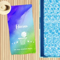 Personalisiertes Handtuch mit Hobby-Motiven, Name & Wunschtext | 3 Größen