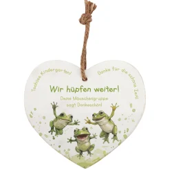Personalisiertes Holzherz – Abschiedsgeschenk für den Kindergarten & Erzieher
