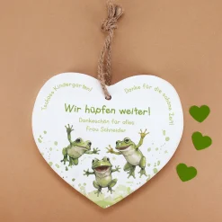 Personalisiertes Holzherz – Abschiedsgeschenk für den Kindergarten & Erzieher