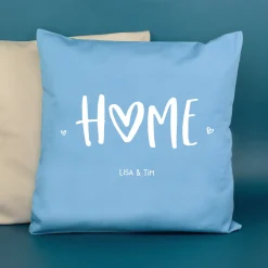 Personalisiertes HOME Kissen mit Wunschtext | Deko Geschenk zum Einzug, für neue Wohnung & Zuhause