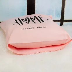 Personalisiertes HOME Kissen mit Wunschtext | Deko Geschenk zum Einzug, für neue Wohnung & Zuhause