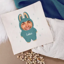 Personalisiertes Kirschkernkissen mit eigenem Gesicht | Wärmekissen mit Monster-Motiv