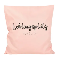 Personalisiertes Kissen 'Lieblingsplatz' mit Wunschtext | Geschenk zum Einzug & Hausbau für Wohnung