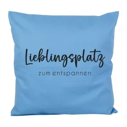 Personalisiertes Kissen 'Lieblingsplatz' mit Wunschtext | Geschenk zum Einzug & Hausbau für Wohnung