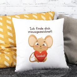 Personalisiertes Kissen 'Mausgezeichnet!' mit Name | Geschenk für Herzensmenschen & Valentinstag