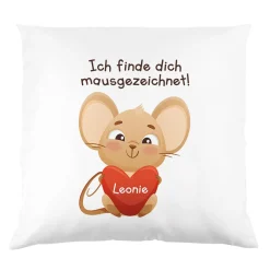 Personalisiertes Kissen 'Mausgezeichnet!' mit Name | Geschenk für Herzensmenschen & Valentinstag