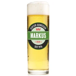 Personalisiertes Kölsch Glas als Geschenk für Kölner | 200 ml Bierglas mit Aufdruck