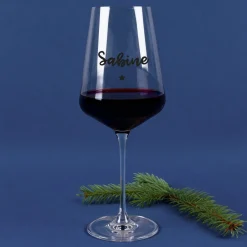 Personalisiertes Leonardo Weinglas mit Name & Stern | Geschenk zu Weihnachten und Geburtstag