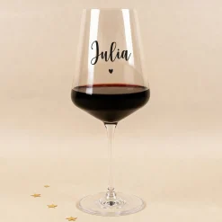 Personalisiertes Leonardo Weinglas mit Name & Herz | Geschenk für Weinliebhaber und Herzensmenschen