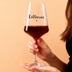 Personalisiertes Leonardo Weinglas mit Name & Herz | Geschenk für Weinliebhaber und Herzensmenschen