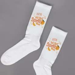 Personalisierte Socken 'Spritz-Tour' mit Name | Lustige Tennissocken für JGA & Mädels-Trips