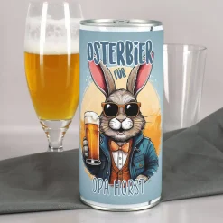 Personalisiertes Osterbier mit Name | 1 Liter Bierdose als Geschenk zu Ostern mit Osterhase