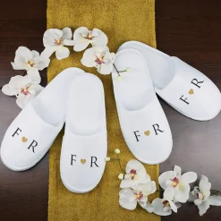 Personalisiertes Pantoffel Set zur Hochzeit | Slipper mit Initialen als Hochzeitsgeschenk