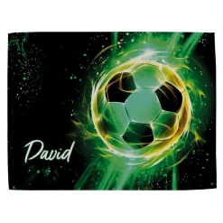 Personalisiertes Platzdeckchen aus Stoff mit Fußballmotiv und Name für Jungen und Fußballfans