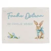 Personalisiertes Platzdeckchen zu Ostern aus Jute | Tischset mit Hasenmotiv, Wunschtext & Name