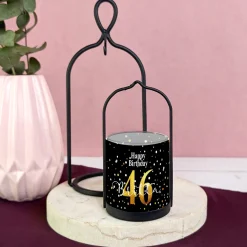 Personalisiertes Ritzenhoff Windlicht zum Geburtstag mit Name & Alter | Happy Birthday Schwarz