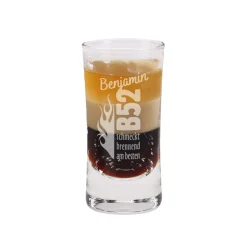 Personalisiertes Schnapsglas mit B52-Motiv und Wunschnamen