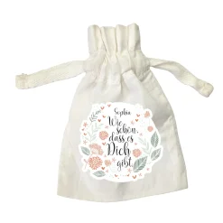 Personalisiertes Säckchen aus Baumwolle für kleine Geschenke | Wie schön, dass es dich gibt