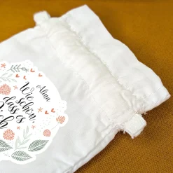 Personalisiertes Säckchen aus Baumwolle für kleine Geschenke | Wie schön, dass es dich gibt