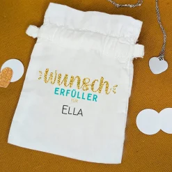 Personalisiertes Säckchen aus Baumwolle mit Name für Geldgeschenke | Wunscherfüller