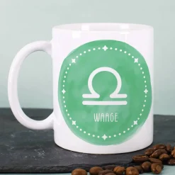 Personalisierte Sternzeichen Tasse mit Name und Datum