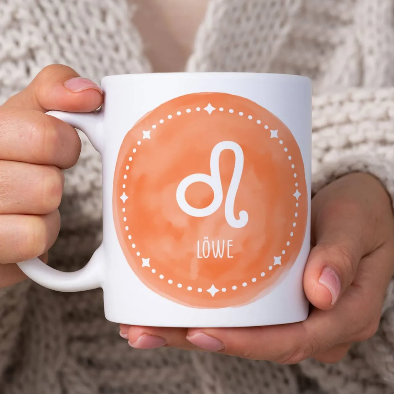 Personalisierte Sternzeichen Tasse mit Name und Datum