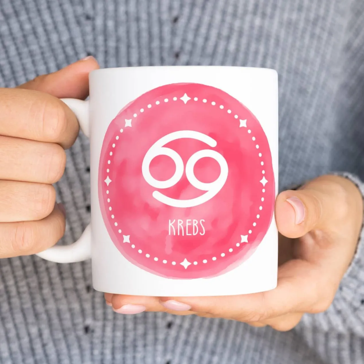 Personalisierte Sternzeichen Tasse mit Name und Datum