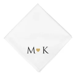 Personalisierte Stoffserviette zur Hochzeit mit Initialen & Herz | Elegante Serviette als Tischdeko