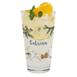 Personalisiertes Trinkglas mit Weihnachtsmotiven | 300 ml | Geschenk zu Weihnachten
