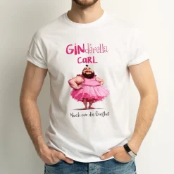 Personalisiertes T-Shirt 'Ginderella' für Männer mit Name & Wunschtext | Weiß
