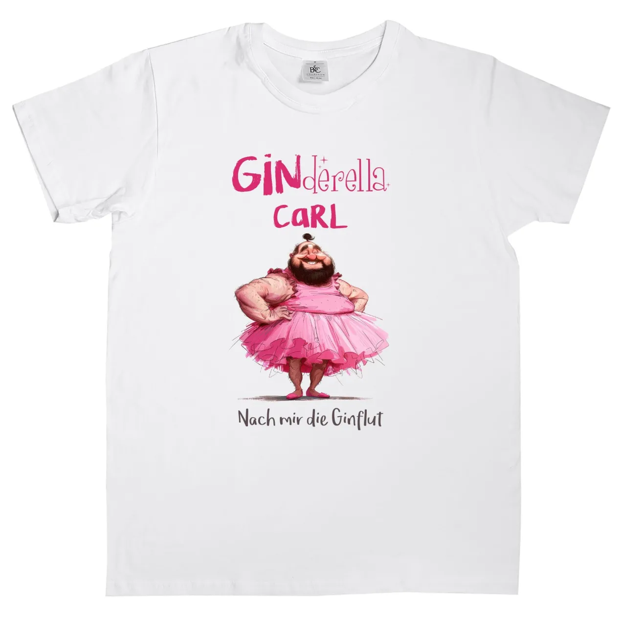 Personalisiertes T-Shirt 'Ginderella' für Männer mit Name & Wunschtext | Weiß