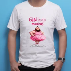 Personalisiertes T-Shirt 'Ginderella' für Männer mit Name & Wunschtext | Weiß