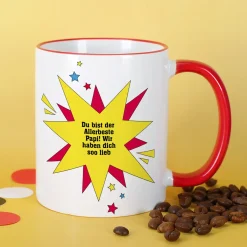 Personalisierte Superhelden Tasse mit Foto & Wunschtext | Männer Geschenk für Papa, Kollegen & Helden