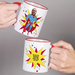 Personalisierte Superhelden Tasse mit Foto & Wunschtext | Männer Geschenk für Papa, Kollegen & Helden